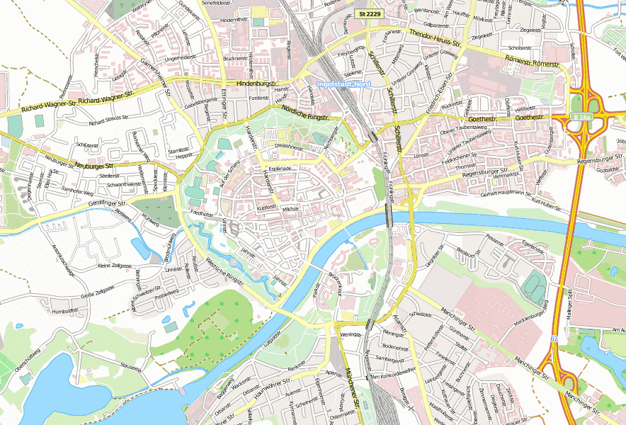 Stadtplan - Ingolstadt: Attraktionen und Hotelbuchung